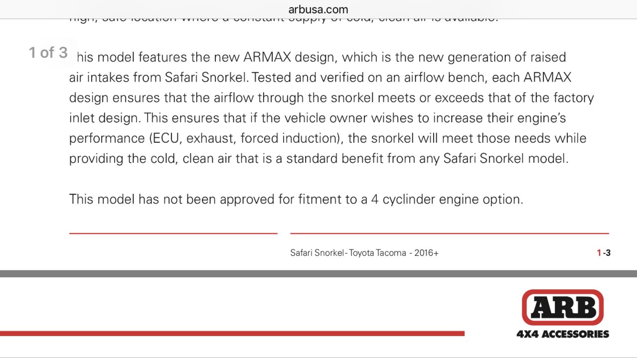 ARB Safari 4X4 Snorkel Armax (3rd Gen)