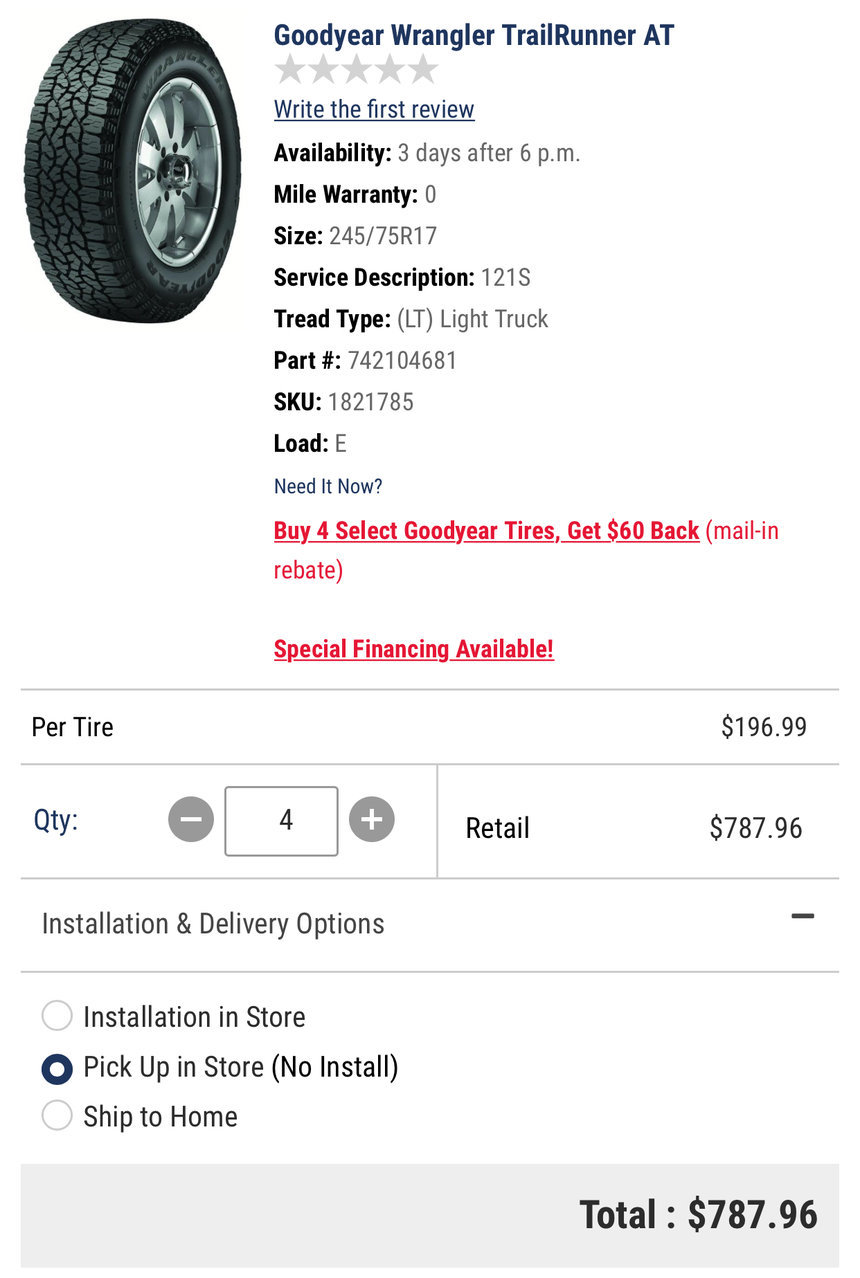 245/75/17 tires | Tacoma World