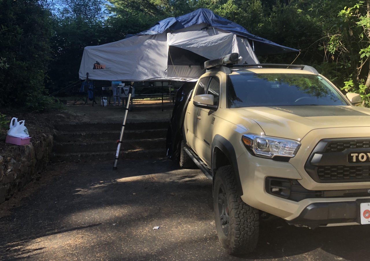 Awning on OEM Roof Rails | Tacoma World