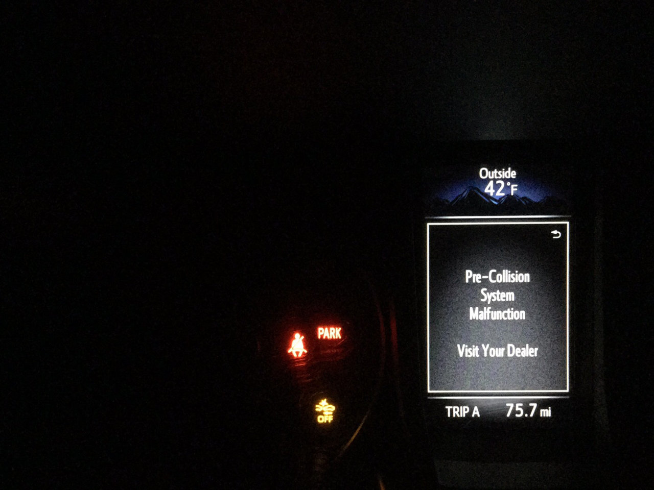 Pre Collision System Malfunction Toyota Corolla