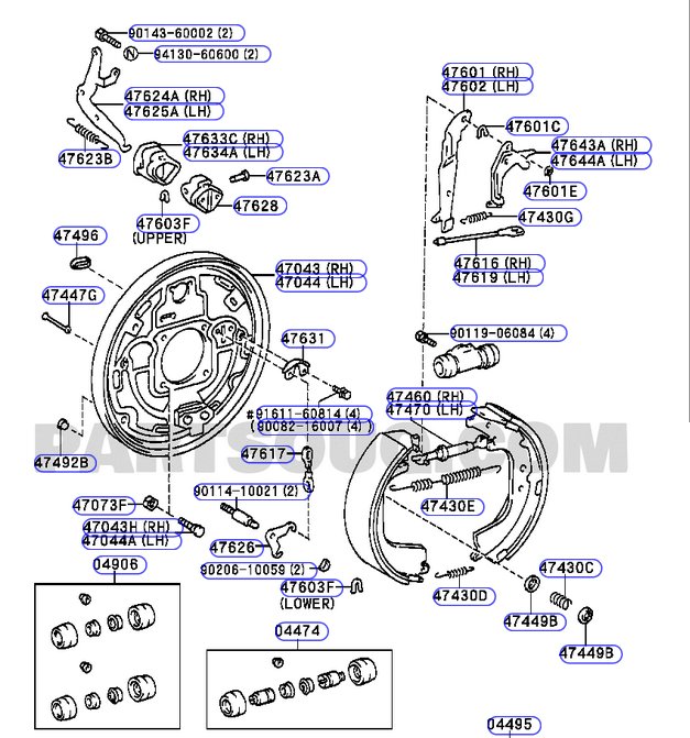 toyota drum brake diagram