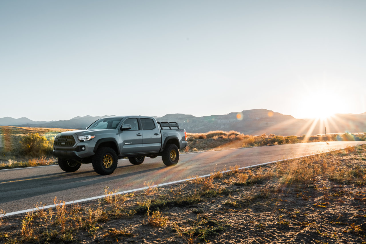 Matte Gunmetal or Matte Black Stealth 6s on Cement taco??  Tacoma 