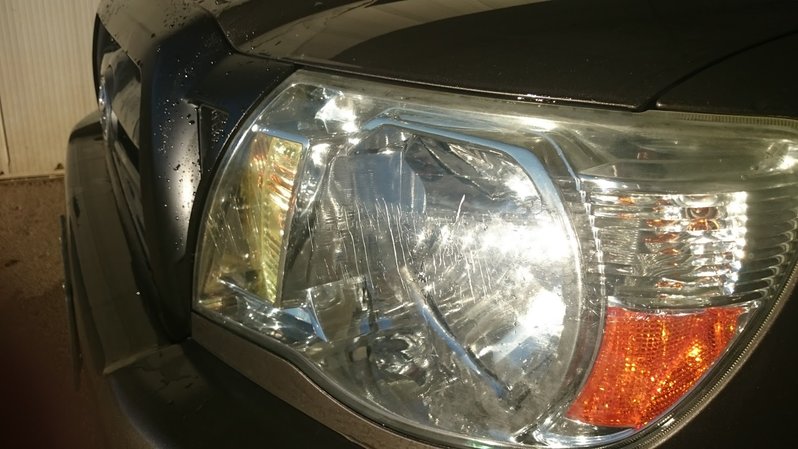 Clear protective coating on headlights Cracking?