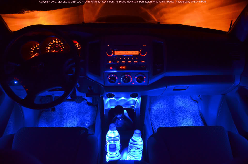 iJDMTOY Ultra Blue USB Plug-in Miniature LED Car Interior Ambient Accent  Lighting Kit