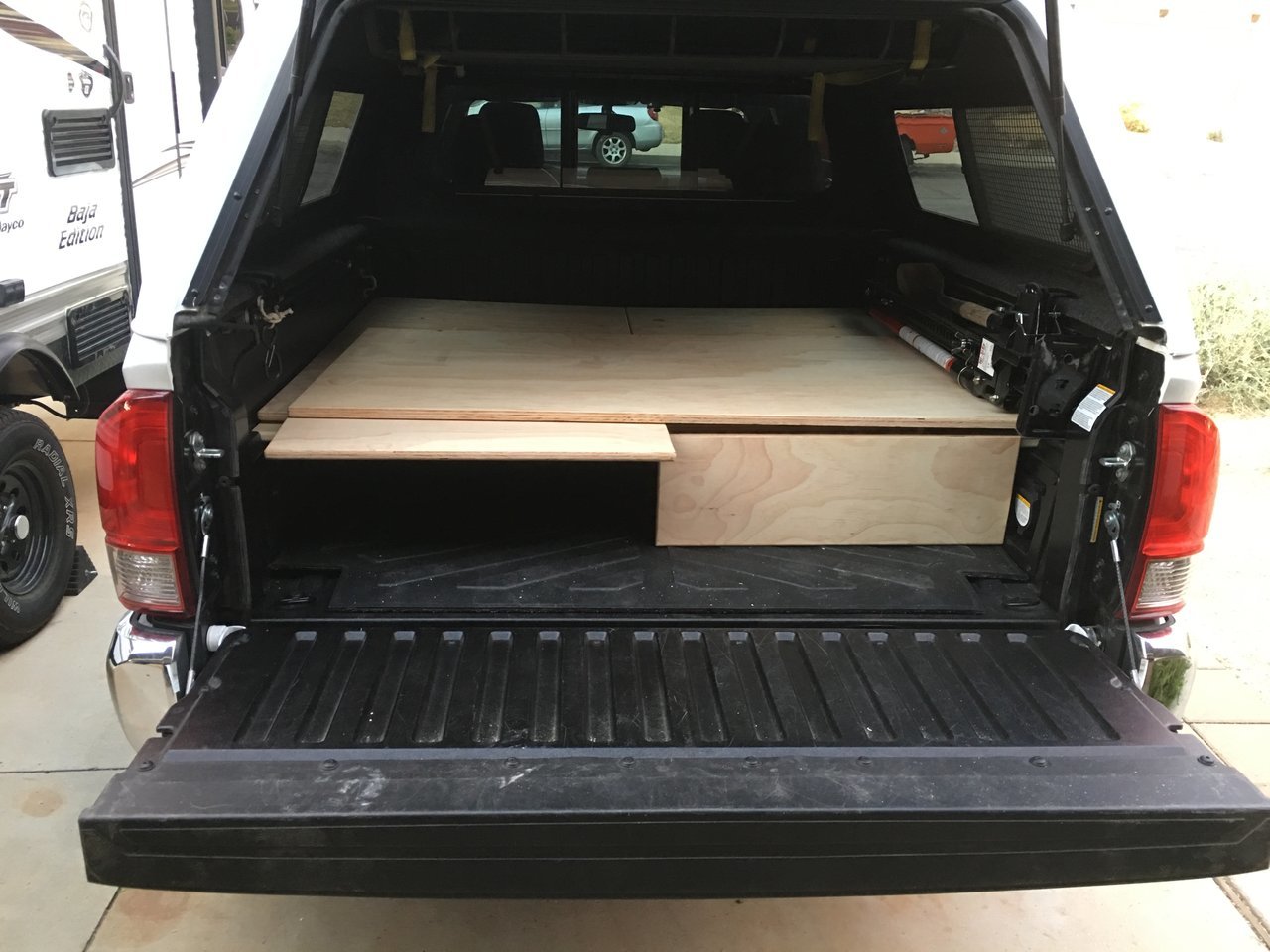 Build a shortbed deck that extends from 4’ to a 6.5’ platform bed in a ...