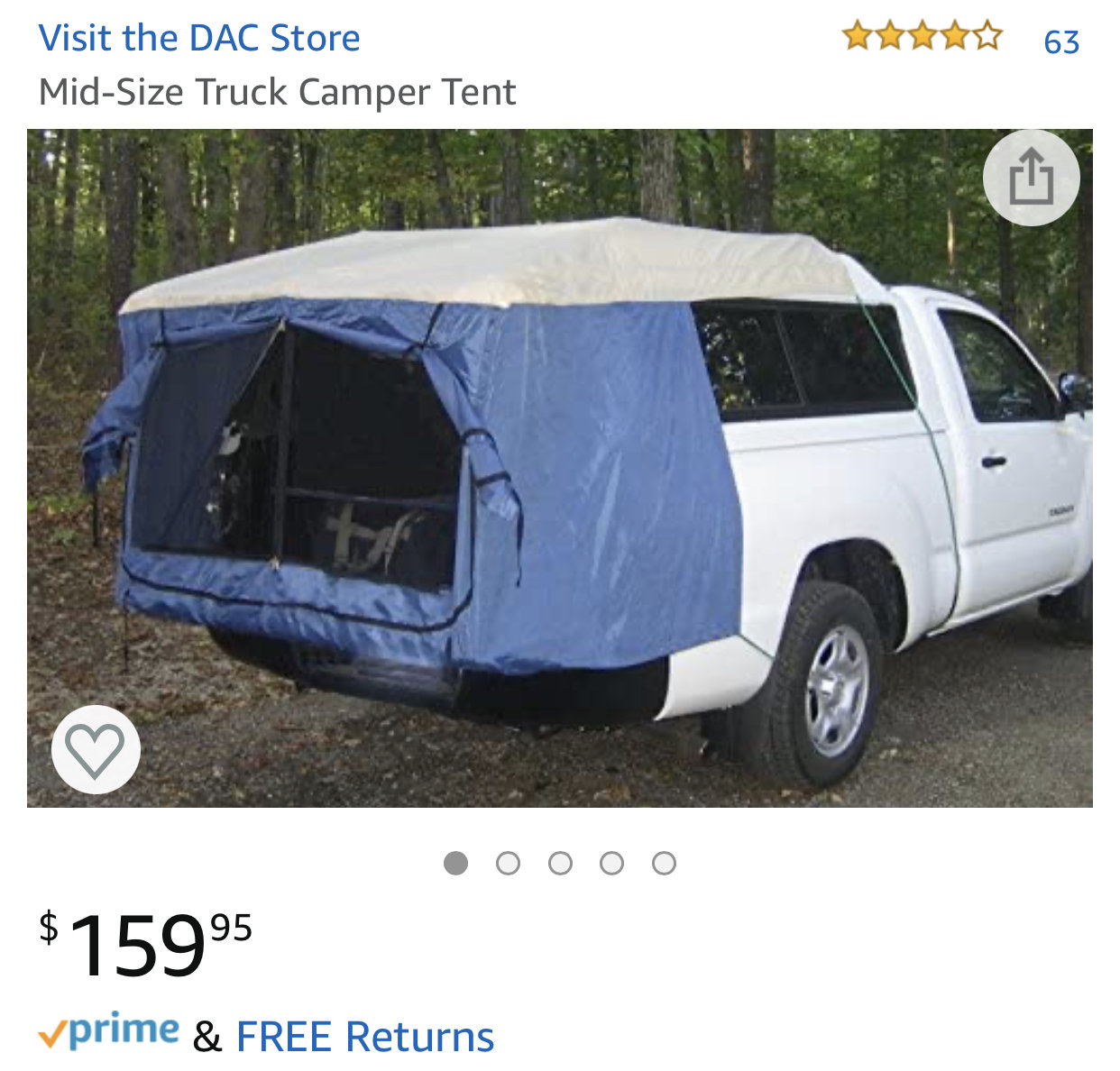 Camper shell clearance tent