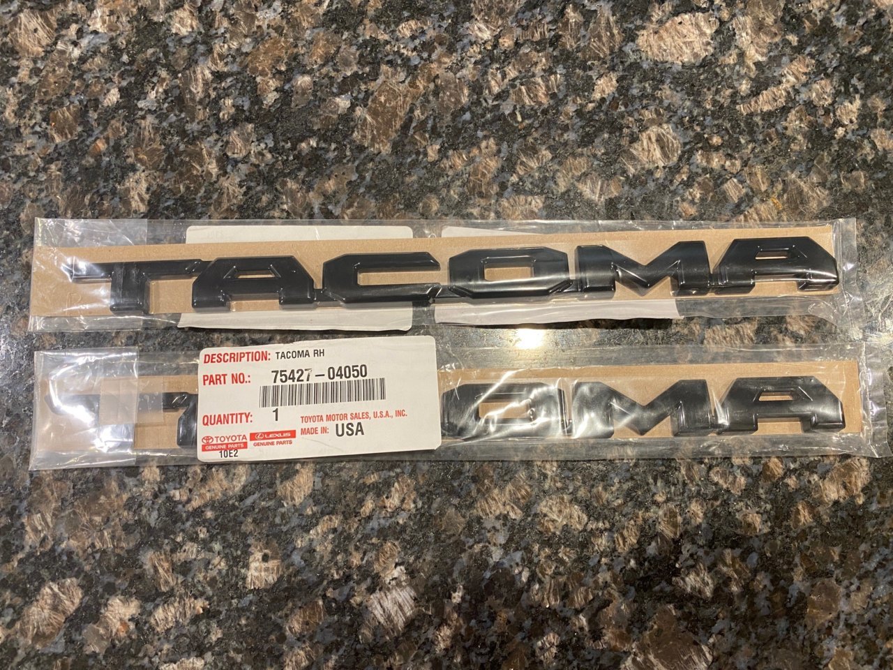 OEM Black Tacoma decal; not Overlay., Page 3