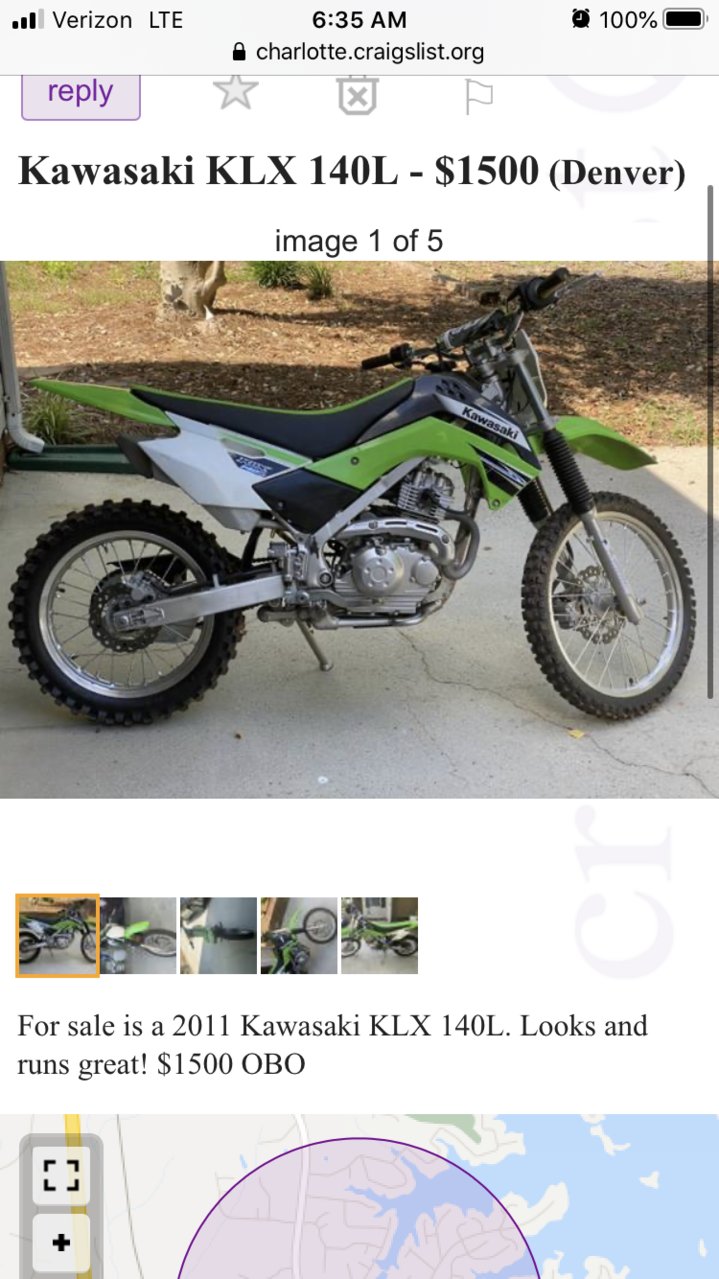 used kawasaki klx 140 for sale craigslist