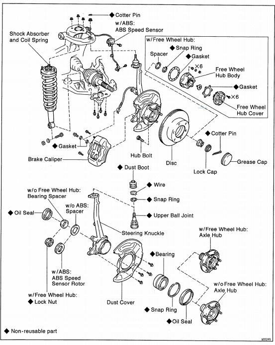 2005 tacoma front wheel bearing assembly