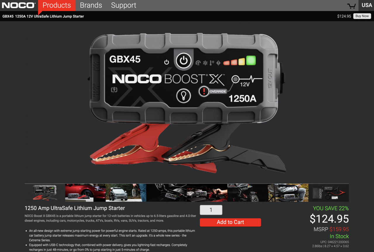 NOCO GB70 jump starter pack: 4x4 product test