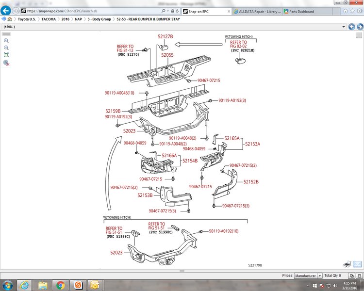 Toyota Tacoma Rear Bumper Parts