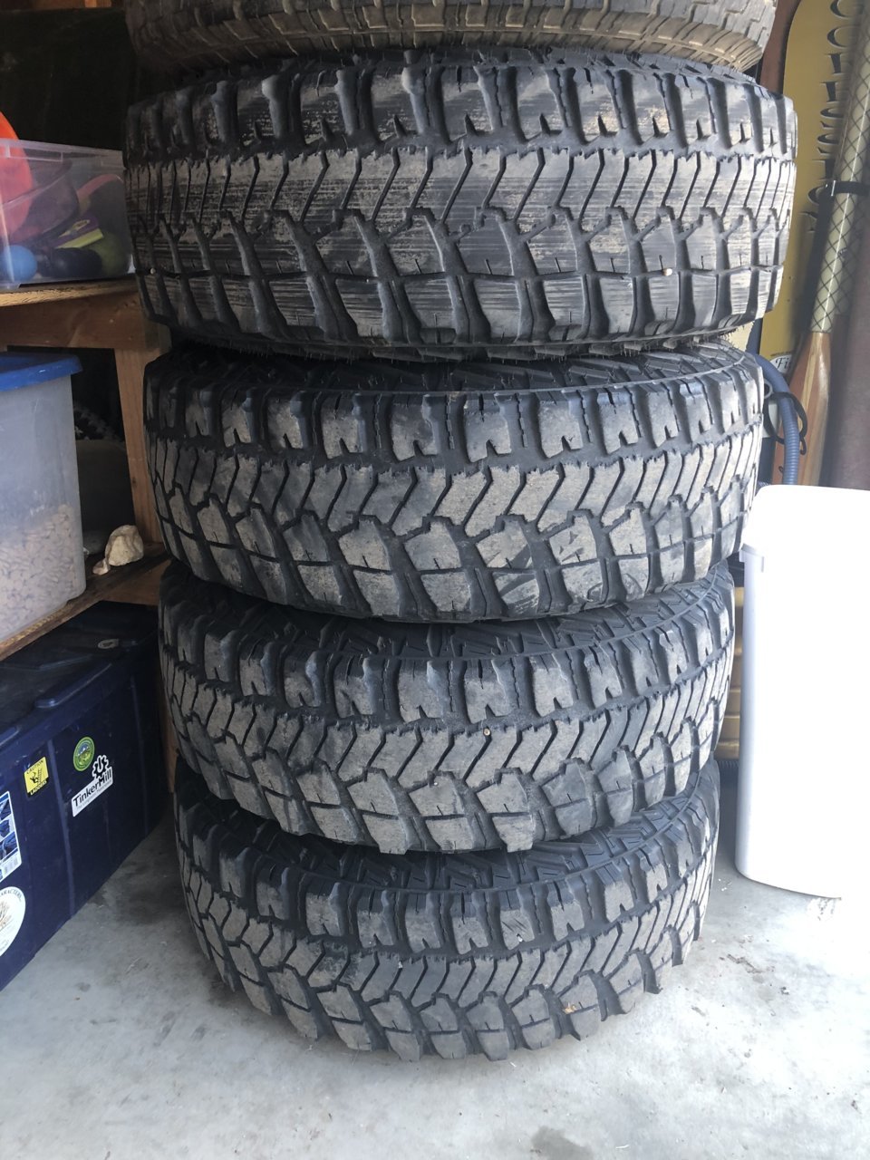 Toyota tacoma TRD offroad wheels with wrangler mt/r tires and a spare