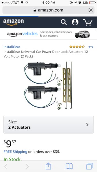 American Terminal Universal Car Power Door Lock Actuator 12-Volt Motor (2  Pack)