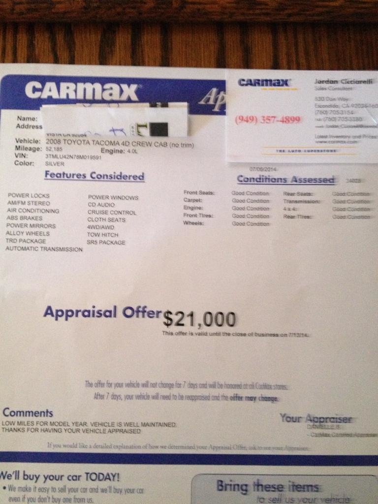 How much best sale does carmax offer