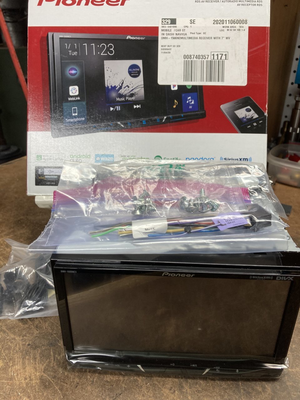 Pioneer DMH1500NEX with Install kit from Crutchfield World