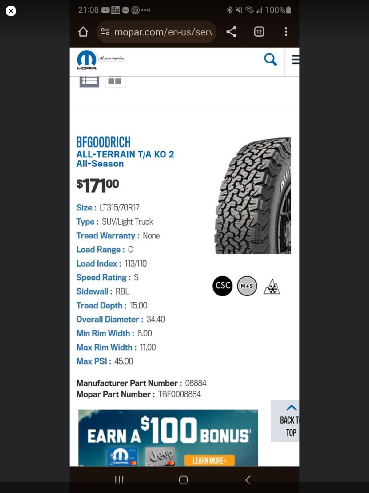 Mopar doing a good sale on tires | Tacoma World