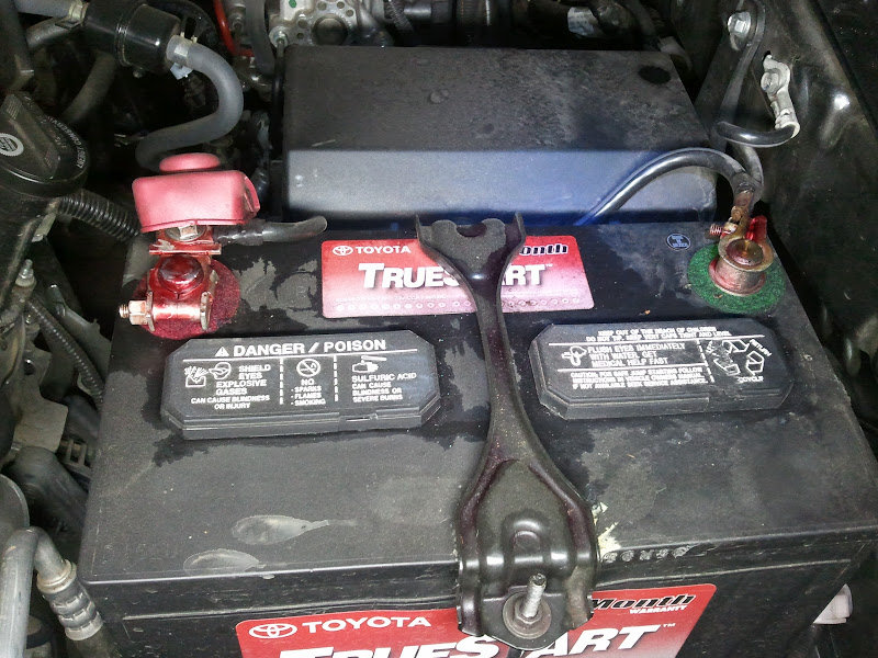 Car battery outlet leaking