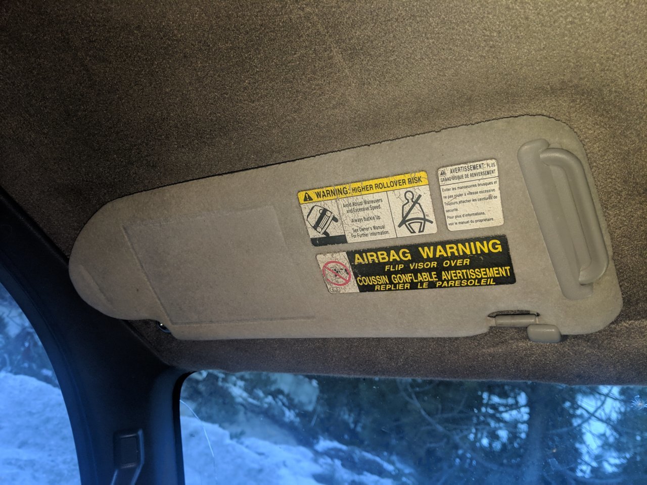 1998 toyota tacoma sun visor