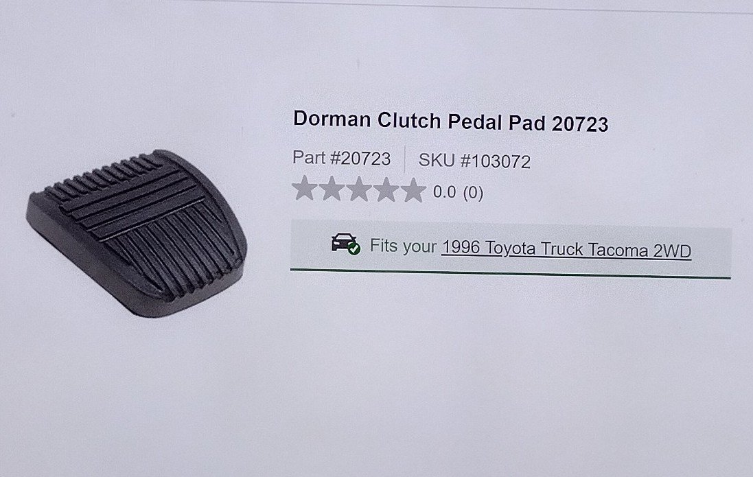  Dorman 20723 Brake And Clutch Pedal Pad Compatible with Select  Lexus / Toyota Models : Automotive