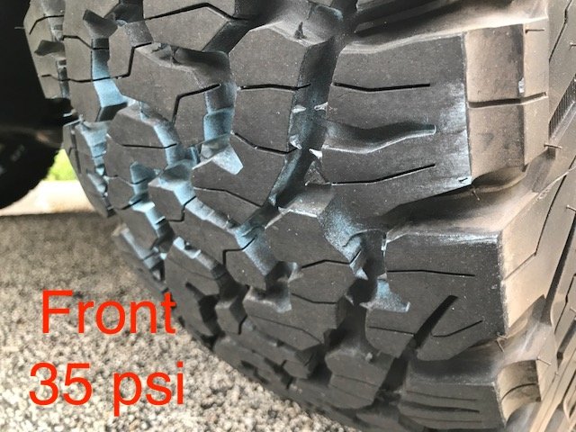 Tire Pressure Chalk Test Bfgoodrich Ko2 265 70 16 14 Trd Or Dc My Results Tacoma World
