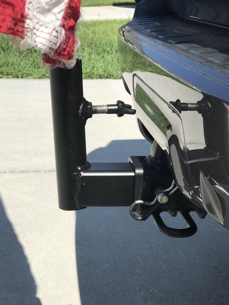 flag pole hitch receiver