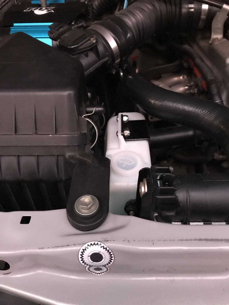 Windshield fluid reservoir relocation using a Gatorade bottle lol :  r/Subaru_Outback