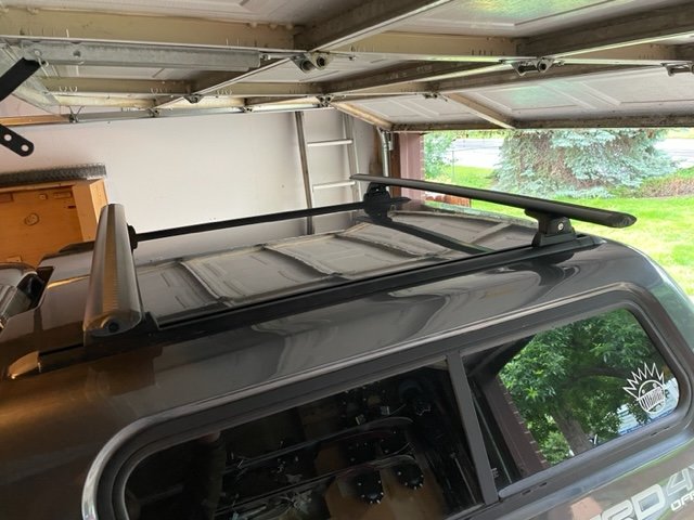 LEER Topper w Thule roof rack tracks 5ft bed Gray Tacoma World