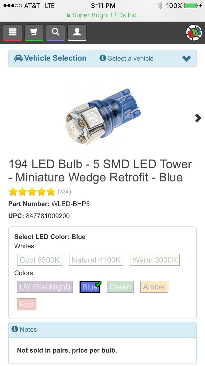 194 LED Landscape Light Bulb - 6 SMD LED Tower - Miniature Wedge