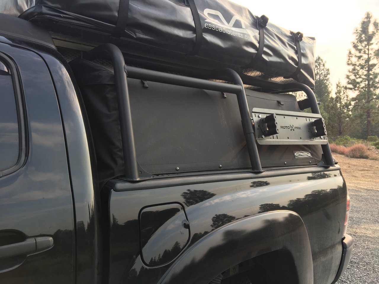 WTB Tacoma bed rack that goes over a Softopper Expedition Portal