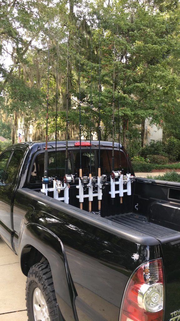 Fishing Rod Holder for Pickup Truck Bed That Keeps Rods Above