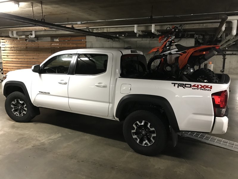 How To Fit A Dirt Bike In A 5 3rd Gen With Tailgate Up Tacoma World