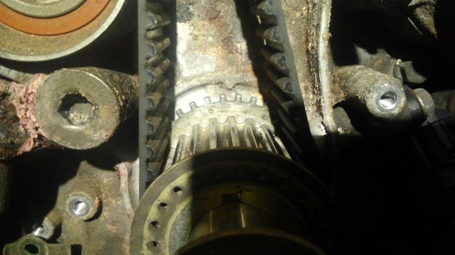 Stretched shop timing belt