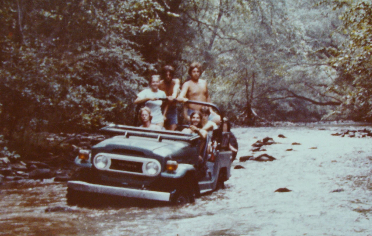 Land Cruiser crossing Linville River 1977.jpg