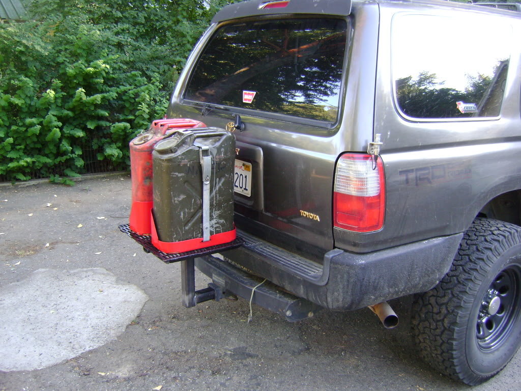 Hitch Mounted Gas can/tire holder 