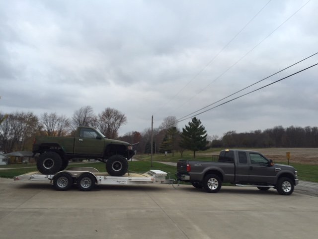 Mini on trailer w f250.jpg