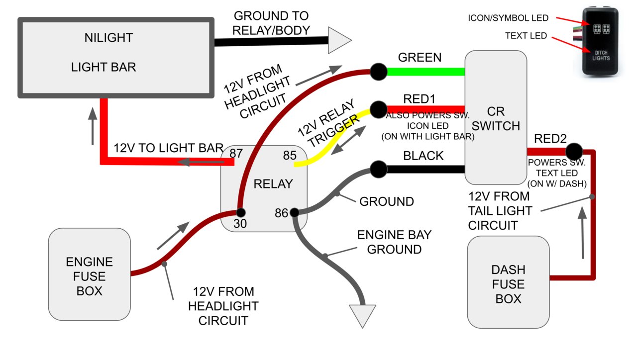 Light Bar Switch Wiring Guide With Pictures! - Cali Raised & Air On Board Switches | Tacoma World