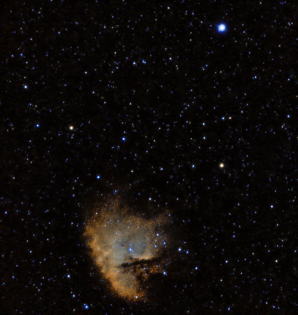 Pacman Nebula Siril Hubble Palette 2045 subs DB filter Topaz.jpg