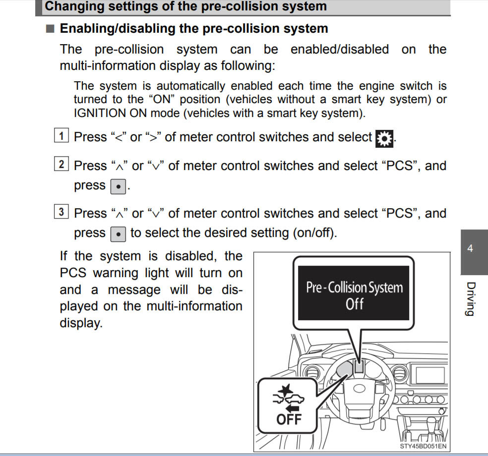 toyota anti collision system