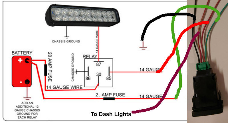 Wiring an Aux Fuse Block, Relays and Switches in a 2016 ... push button wiring diagram 4 pin 