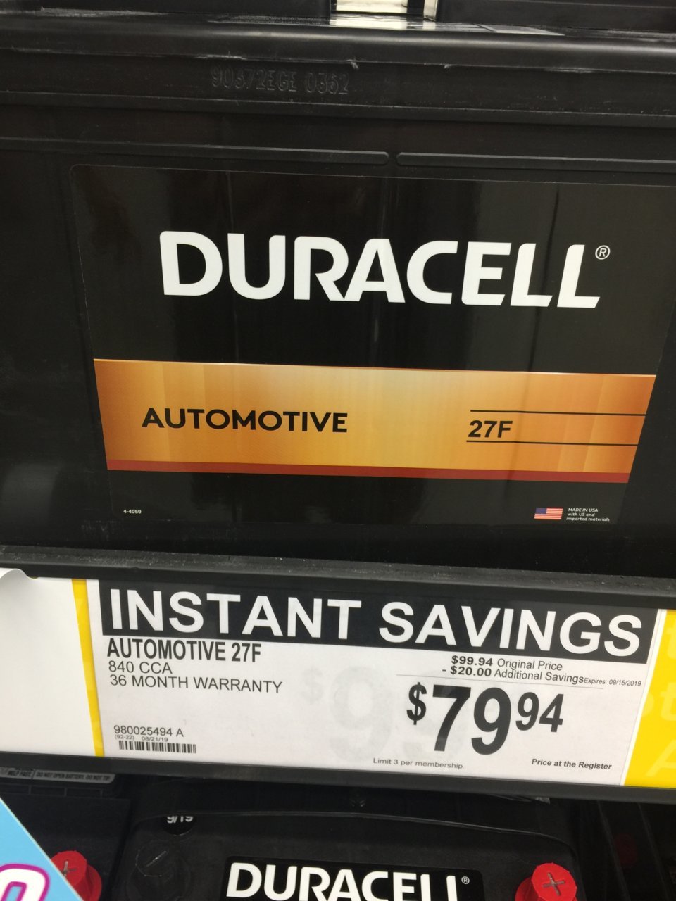 Car batteries store at sam's club