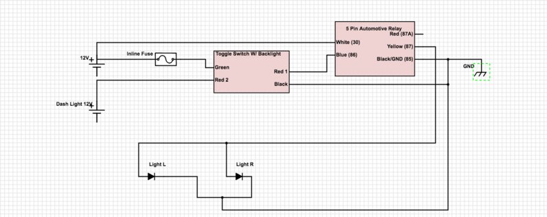 Wiring Schematic For Off Road Led Light W Push Switch And 5