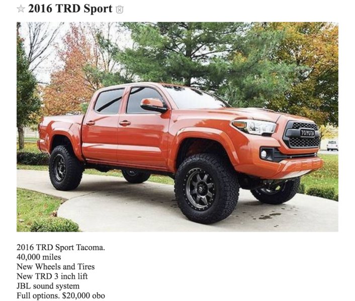 toyota tacoma for sale craigslist atlanta