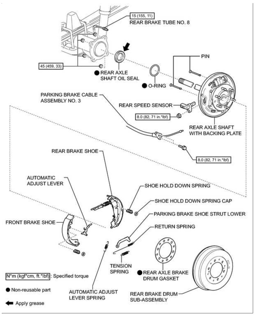 toyota drum brake diagram