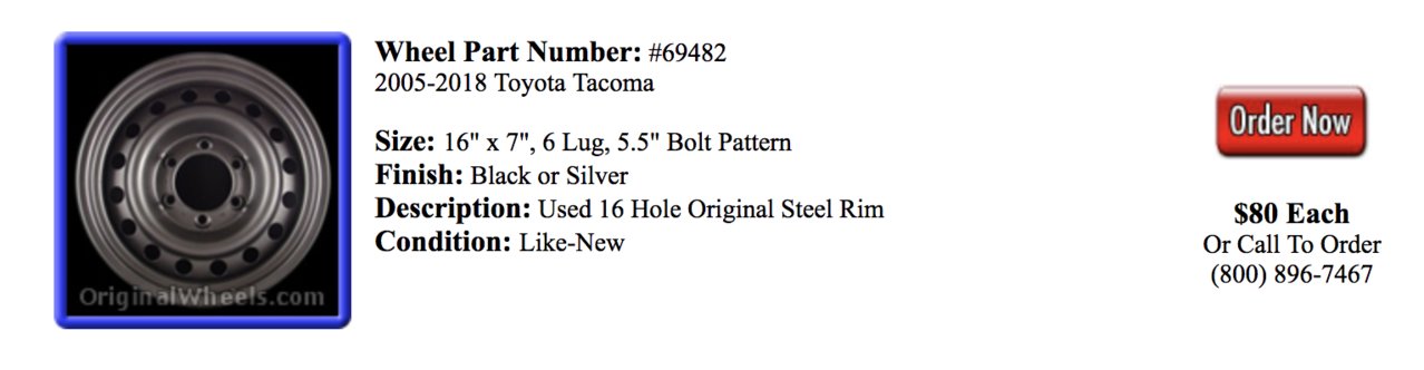 Steel/Silver colored Steelies? | Tacoma World