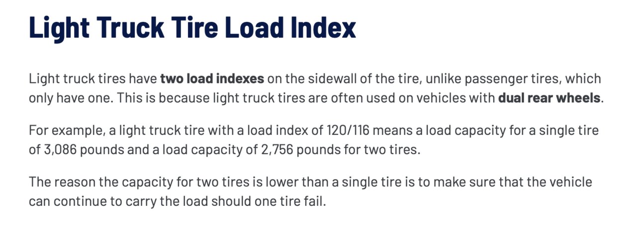 SL rated vs C rated tires | Tacoma World