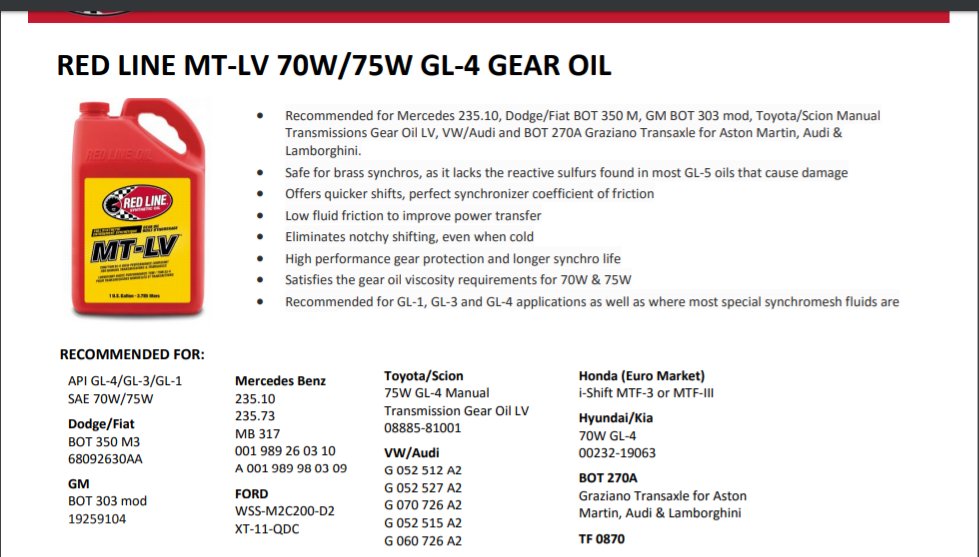 Redline MT-LV for transfer case. What's the difference here