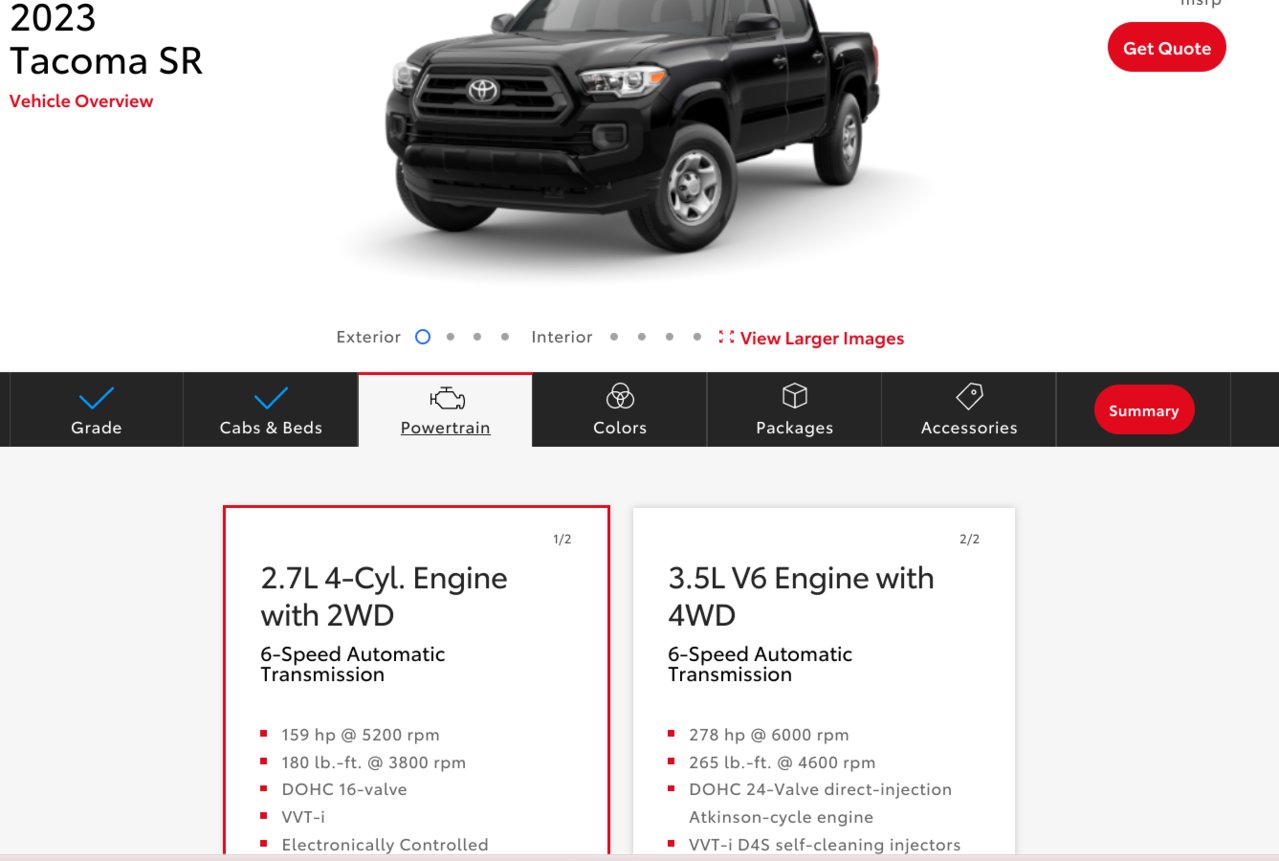 2023 sr tacoma double cab 6 cyl 4x2 | Tacoma World