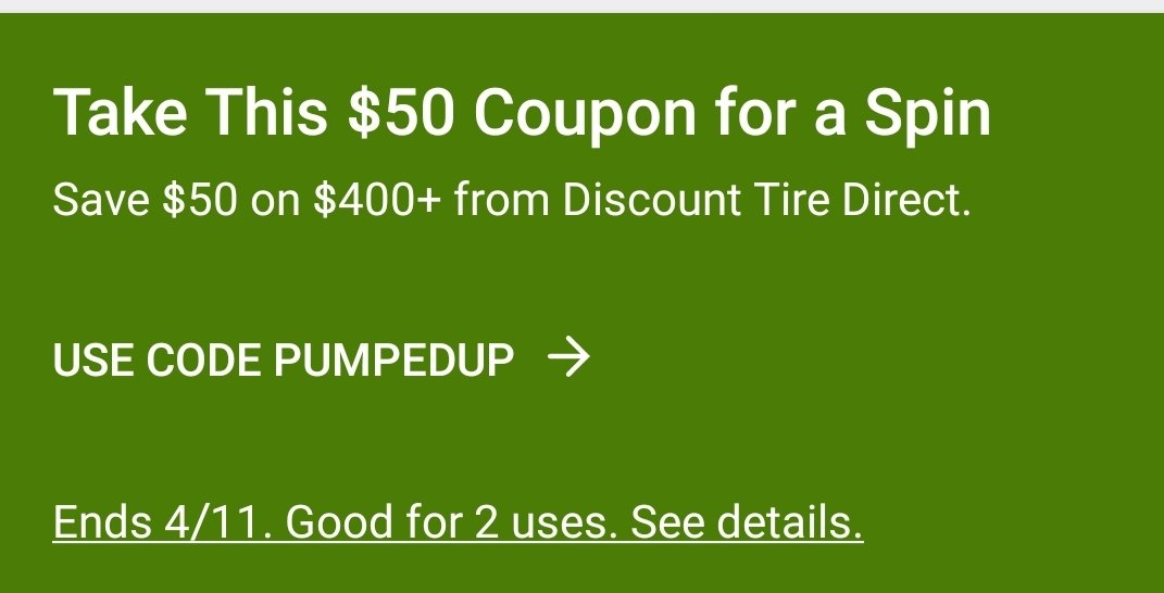 April 2019 Ebay Discount Tire Direct Coupon Tacoma World