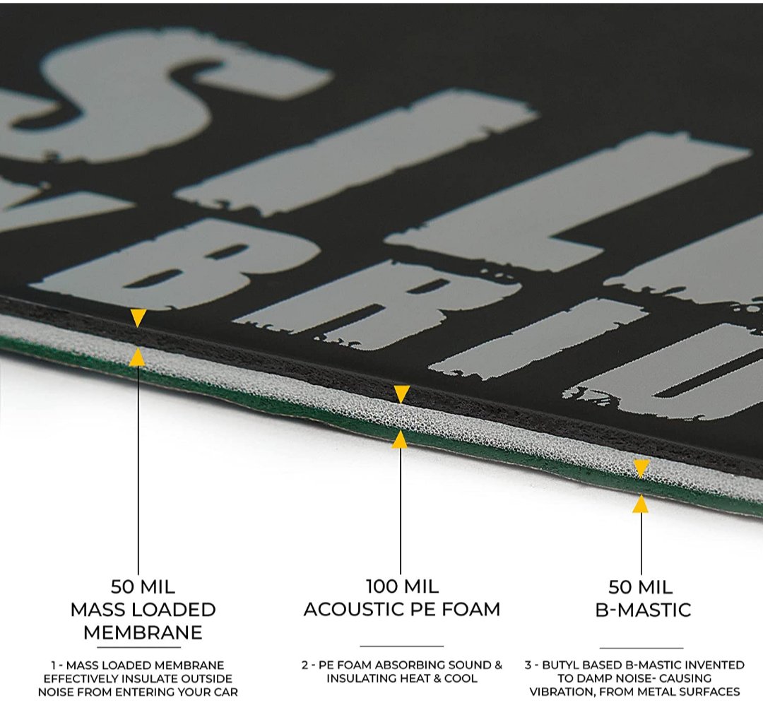  KILMAT Extra 100 mil 25 sqft Car Sound Deadening Mat, Butyl  Automotive Sound Deadener, Audio Noise Insulation and dampening : Automotive