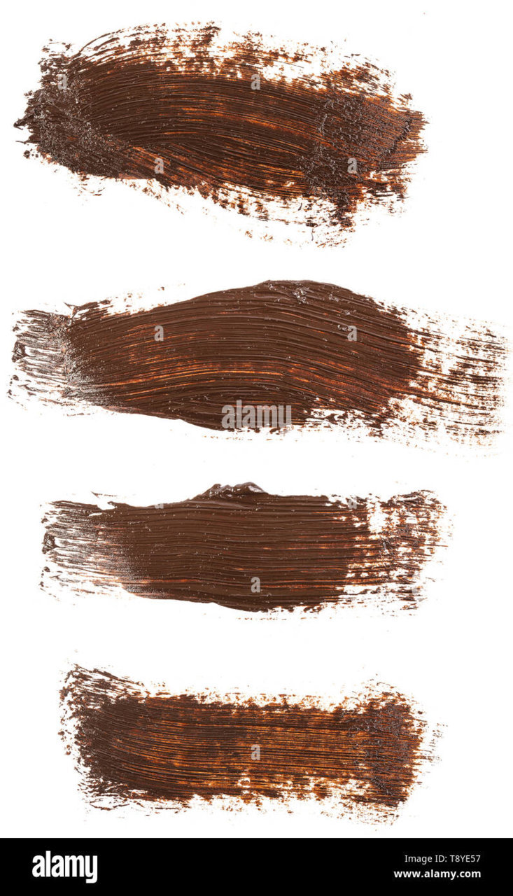 smear-of-brown-paint-isolated-on-white-set-T8YE57.jpg